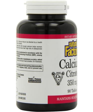 Natural Factors - Calcium Factor+ Citrate 350mg 90 Tablets - Buy Online on SooperMarket.com