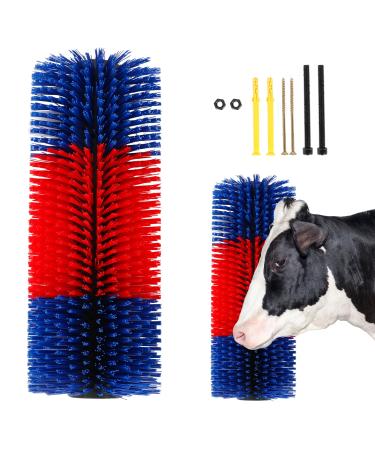 Universal Scratching Brush Soft Cow Brush Horse Scratcher Horse Cattle Scratchers Full Massage Brush Kit with 4 Screws for Goat Cattle Cow Livestock Animal Back Scratching Itch Relief