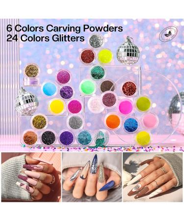 Morovan Acrylic Nail Kit with Drill - Complete Professional Set for Beginners - Glitter Acrylic Nails DIY Art - Salon-Quality Supplies - A-FOUR SEASON - Buy Online on SooperMarket.com