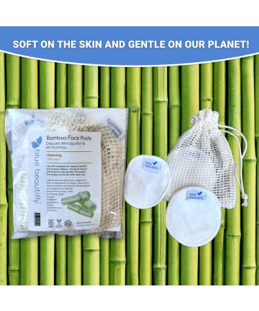 Blue Beautifly Eco-Friendly Bamboo Face Pads - Sustainable Soft Washable & Reusable | Pack of 6 with Cotton Bag - Buy Online on SooperMarket.com