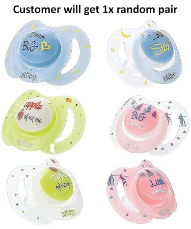Glow in the Dark Silicone Bow Tie Baby Pacifiers - BPA Free Oval 2 Pack - Buy Online on SooperMarket.com
