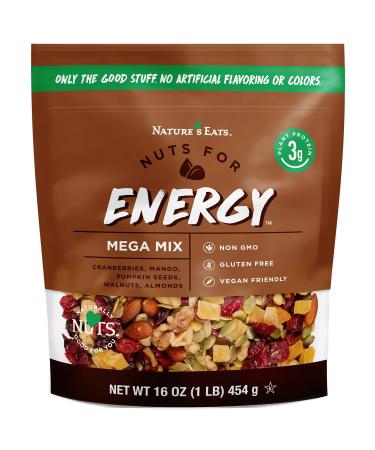 Nature's Eats Nuts for Energy Mega Trail Mix, Oz Assorted 16 Ounce