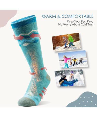 Buy Outdoormasters Unisex Ski Socks - Breathable Winter Snowboarding Socks for Girls & Boys | OTC Design & Anti-Slip Cuffs | Woodland Green (30-36) - Buy Online on SooperMarket.com