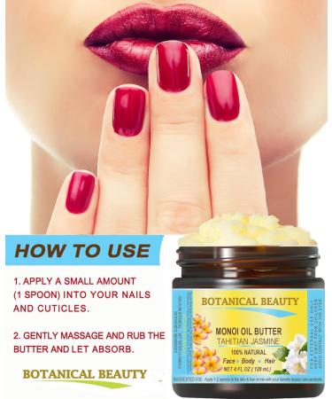 Botanical Beauty Monoi Oil Butter - Pure Natural Virgin Unrefined Tahitian Jasmine 8 Fl. Oz. for Face Skin Body Hair & Nails - Buy Online on SooperMarket.com