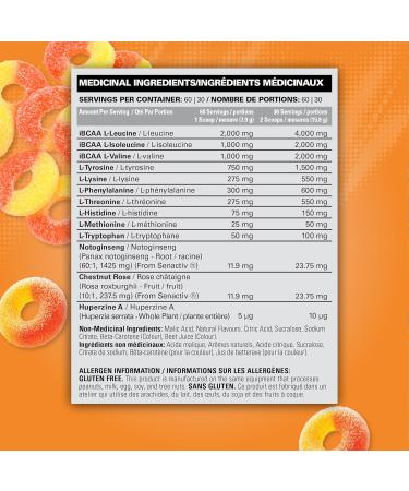 EHP Labs Beyond BCAA Powder Amino Acids Supplement for Muscle Recovery - 8g of Sugar Free BCAAs Amino Acids Post Workout Recovery Powder & 10g of EAA Amino Acids Powder - 60 Servings (Peach Candy Ring) Peach Candy Rings - Buy Online on SooperMarket.com
