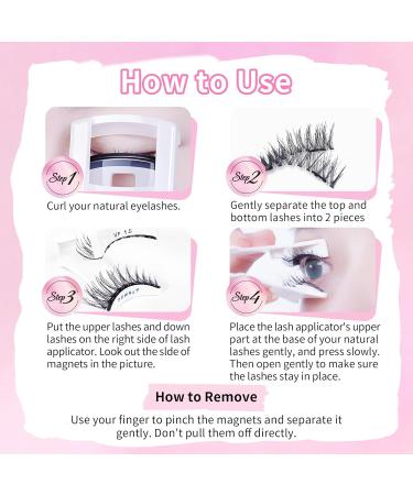 Beauty7 Magnetic-Eyelashes Natural Look 1 Pair Reusable Magnetic Lashes Kit with Applicator No Glue Needed False Eyelashes Srtrips - Buy Online on SooperMarket.com