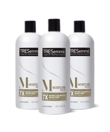 TRESemm Conditioner for Dry Hair Moisture Rich Professional Quality Salon-Healthy Look and Shine Formulated with Vitamin E and Biotin, 28 Oz, 3 Count 28 Ounce (Pack of 3)
