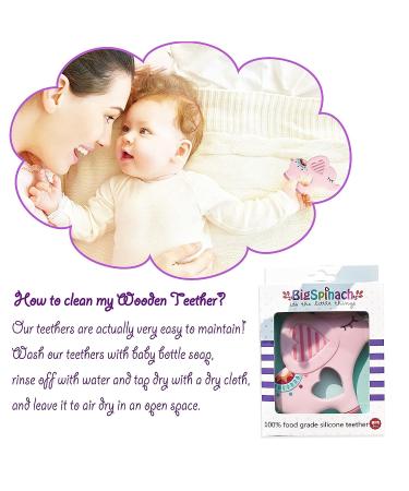 Bigspinach Soft Pink Elephant Teether | Silicone Teething Toy for Babies 0-12 Months | Gum Massager & Anxiety Relief | Gift for Girls - Buy Online on SooperMarket.com