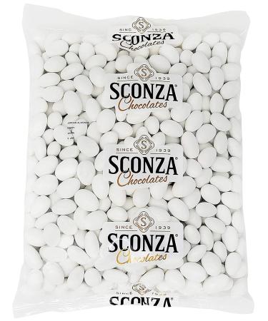 White Jordan Almonds Candy Bulk - 5LB by Sconza - Wedding Favors - Sweet Candy Coated Almonds - Buy Online on SooperMarket.com