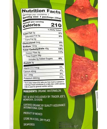 Organic Watermelon Jerky - Dried Watermelon (2 Packs) | Delicious & Healthy Snack - Buy Online on SooperMarket.com