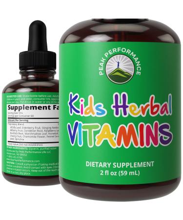 Kids Vitamins From Herbs. Unflavored & Tasteless Liquid Kids Herbal Multivitamin. Sugar Free 14-in-1 Vegan Supplement Drops For Toddlers, Kids, Children, Teens. Mixed In Water Kids Won't Even Taste It