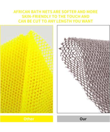 African Exfoliating Net Sponge Set - Premium Nylon Body Scrubber for Daily Use (Pink+Yellow) - Buy Online on SooperMarket.com