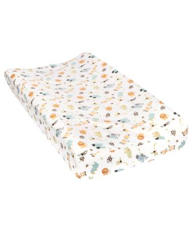 Trend Lab Jungle Friends Deluxe Flannel Changing Pad Cover, 32x16 Inch (Pack of 1)