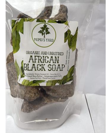 Black Soap Handmade Organic Authentic Raw African made from all natural ingredients - Organic Coconut Oil Cocoa Pod Ash and Organic Shea Butter by Momo's Yard 1kg - Buy Online on SooperMarket.com