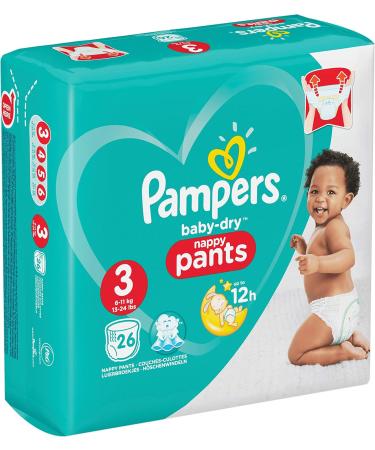 Pampers Baby-Dry Pants Size 3 (6-11 kg) - 26 Ultra-Absorbent Pants for Happy Dry Babies | Shop Now! - Buy Online on SooperMarket.com