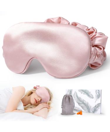 FRESHME 100% Blockout Light Mulberry Silk Sleep Mask for Sleeping Soft Comfortable Luxury Eye Shade Eye Mask Sleeping for Travel Shift Work Yoga Nap  Elastic Mulberry Eye Blinder Blindfold