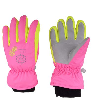 TRIWONDER Kids Ski Snow Gloves Winter Cold Weather Windproof Warm Snowboard Sport Mittens for Boys Girls A - Rose Red 6-8 years old