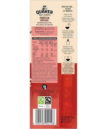 Quaker Oat So Simple Protein Original Porridge 8 x 37.7g - Pack of 1 - Buy Online on SooperMarket.com