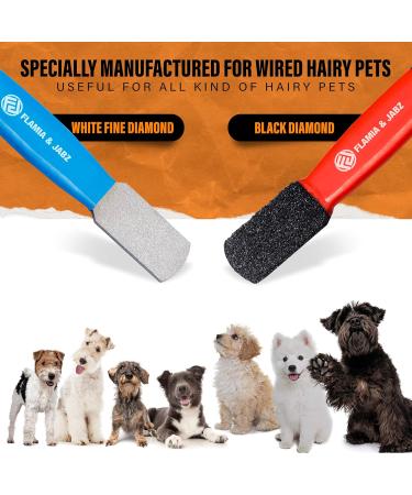FLAMIA & JABZ Stripping Metal Stone Diamond Edged for Dogs Cats & Pets with Plastic Grip (2 Piece Pack of Coarse & Fine) - Buy Online on SooperMarket.com