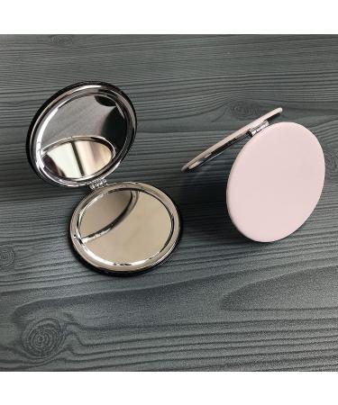 Zcooooool Round Folding Makeup Mirror 8CM - Professional Double-Sided Compact Mirror, PU Surface, Handbag Mirror, White - Buy Online on SooperMarket.com