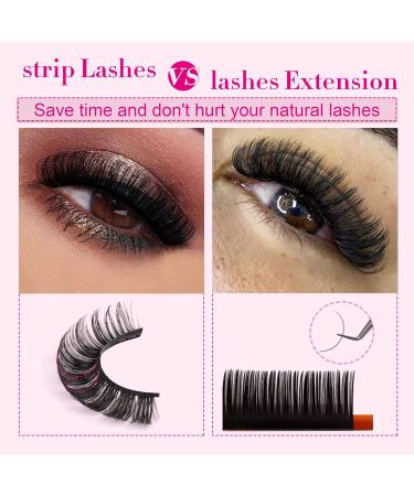 JIMIRE Russian Strip Volume Eyelashes DD Curl Fluffy False Eyelashes Look Like Lash Extensions Natural Lashes 16 Pairs Pack Russian Strip 16 Pairs -1 - Buy Online on SooperMarket.com
