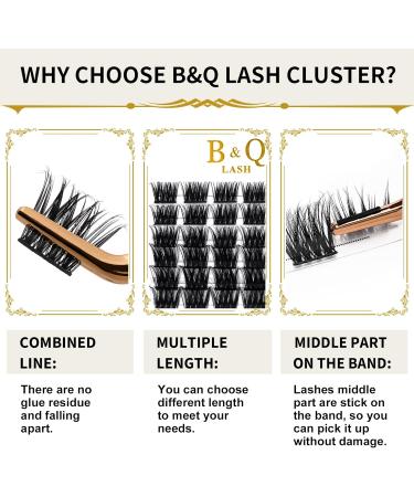 Cluster Lashes C-10mm 72 Clusters B&Q | Mega Volume DIY Eyelash Extensions | Soft Fluffy C D Curl Individual Lash Clusters - Buy Online on SooperMarket.com