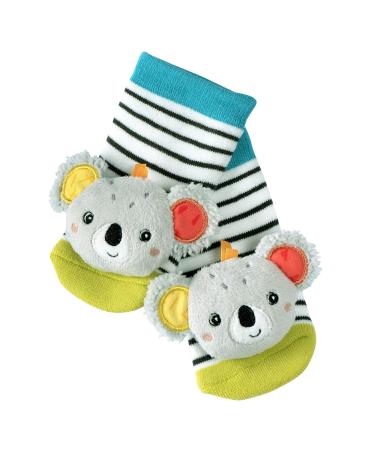 Fehn rattacks Baby Koala-baby socks with rattles function-socks to promote motor skills-baby clothing Ideal as a first sock