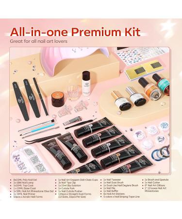 Modelones Poly Nail Gel Kit 8 Colors with 48W LED Nail Lamp - Professional Manicure Kit for Valentine's Day - Buy Online on SooperMarket.com