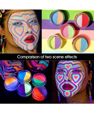 Ecofavor Water Activated UV Reactive Pastel Cake Eyeliner - 10 Colors Hydra Eye Liner for Face & Body - Glow in Blacklight for Halloween & Club Makeup - Buy Online on SooperMarket.com