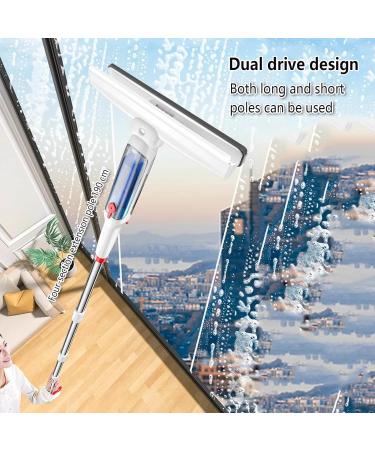 RRRYYYZZ 75'' Spray Window Squeegee for Home with 4-Section Extension Pole 4 in 1 Shower Squeeze for Glass Door and Tile Shower Squeegee for Tile Shower Walls with Sewage Collector and 5 Pads - Buy Online on SooperMarket.com