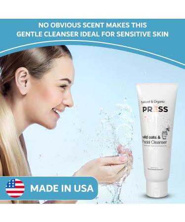 PRESS Wild Oats & Honey Facial Cleanser - Gentle 3.4 oz Natural Cleanser for All Skin Types - International Shipping Available - Buy Online on SooperMarket.com