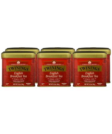 Twining English Breakfast Tea Can 100g - Strong Black Tea from Sri Lanka & India | 6-Pack Black Tea for Perfect Brews - Buy Online on SooperMarket.com