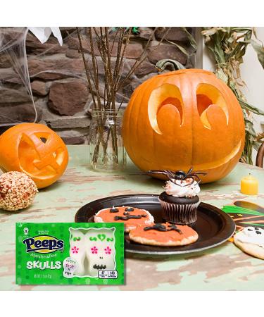 3 Packs Halloween Peeps Marshmallow Candy - Festive Sugar Skulls Party Favors for Baking DIY - 9 Pieces Per Pack - Buy Online on SooperMarket.com