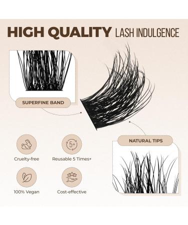 Lashview 144 PCS 3D Cluster Lashes - DIY Mega Volume Eyelash Extensions | Reusable Super Thin Band Individual Lashes - Buy Online on SooperMarket.com