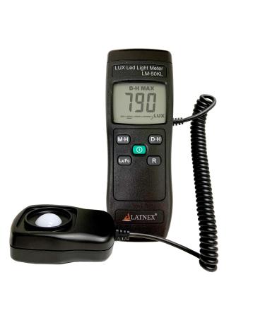 LATNEX Light Meter LM-50KL Measures Lux/Fc - LED/Fluorescent, Industrial, Household, and Photography - Calibration Certificate Included
