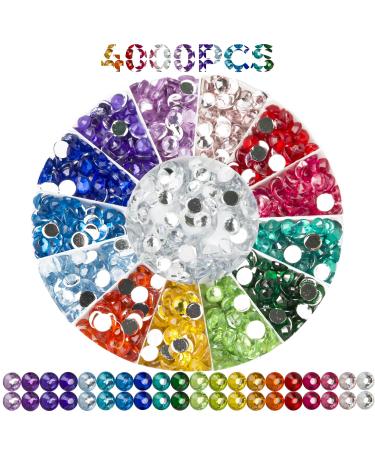 Rhinestones Diamond Painting Beads  Diamond Bead Art Diamond Painting Drills  Diamond Painting Accessories  Diamond Art Accessories and Tools  Rhinestones for Makeup  20 Colors Round Bead  4000PCS 200 pcs per color Round