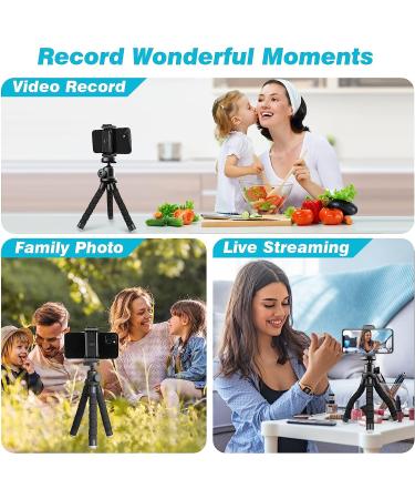 UBeesize Phone Tripod - Portable & Flexible Stand with Wireless Remote and Clip for Video Recording (Black) - Buy Online on SooperMarket.com