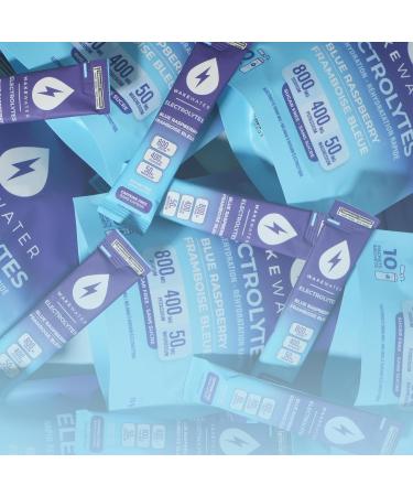 WakeWater Electrolytes Powder | Blue Raspberry 10 x 7g Electrolyte Powder Packets | Rapid Rehydration | Sugar Free | No Artificial Sweetener | 0 Calories | Keto & Paleo Friendly - Buy Online on SooperMarket.com