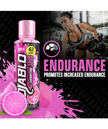 ANS Performance Diablo Carnitine 3000 (473 mL 16 oz) - Muscle Recovery Support - Double The Value with 3000 mL of L Carnitine per 15 mL - Delicious Flavours (Pink Lemonade) - Buy Online on SooperMarket.com