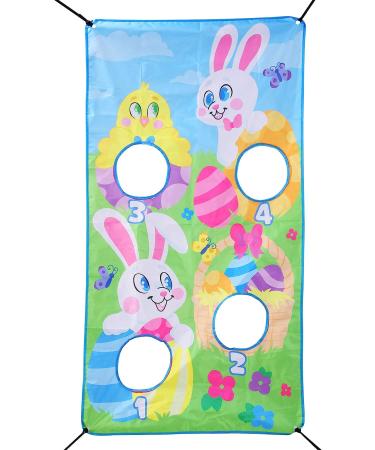 JOYIN Easter Toss Game Set - 12 Bean Bags, Rings, Cones & Bunny Banner for Kids Indoor Outdoor Play - Easter Party Supplies - Buy Online on SooperMarket.com