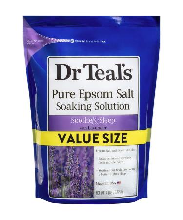 Dr. Teal's Lavender Soaking Solution (1 Bag  7lb) - Blended with Pure Epsom Salt - Relax and Relieve Stress at Home While Promoting a Better Nights Sleep - Value Size Bag lavender 7 Pound (Pack of 1)