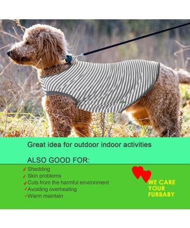 Sychien Dog T-Shirt 2-Pack - Soft Combed Cotton Breathable & Sun Protection - Large Gray-White Striped Shirt for Boys Girls & Dogs - Buy Online on SooperMarket.com