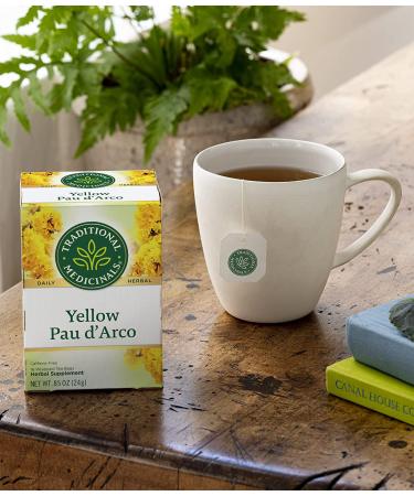 Traditional Medicinals Yellow Pau d'Arco Herbal Tea - Pack of 2 (32 Tea Bags) for Wellness - Buy Online on SooperMarket.com