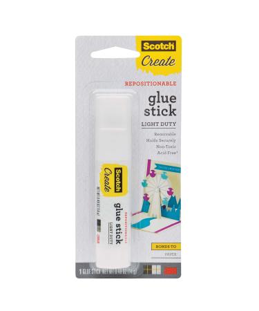 Scotch Repositionable Glue Stick  0.49 oz  Non-Toxic and Acid Free (6314-CFT)  0.49-Ounce  Clear