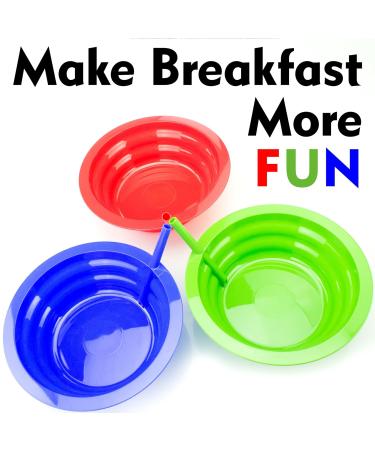6 Pack USA-Made BPA Free Sippy Bowls for Kids - Child-Safe Cereal Bowls with Built-In Straw for Melted Ice Cream & Soup Sipping - Buy Online on SooperMarket.com