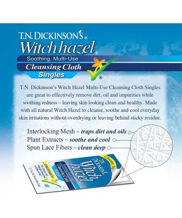 T.N. Dickinson's Witch Hazel Cleansing Cloth Towelette Singles - 14 Count (Pack of 1) - Buy Online on SooperMarket.com
