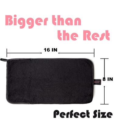 4 Pack XL Makeup Remover Cloths - Fast Drying & Reusable - Exfoliating Cleansing Cloths for All Skin Types - Pink & Black - Buy Online on SooperMarket.com