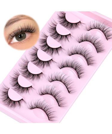 PHKERATA 15MM Wispy Cat Eye False Eyelashes Kit - 7 Pairs + 5ML Glue for Natural, Fluffy Look - Buy Online on SooperMarket.com