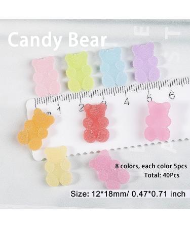 130Pcs 3D Gummy Bear Candy Nail Charms - Colorful Resin Acrylic Cute Nail Art Accessories - Buy Online on SooperMarket.com