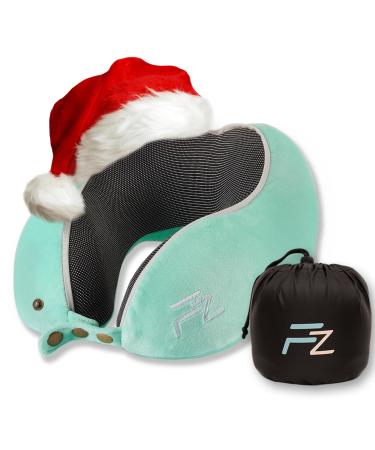 FLOWZOOM Kids Travel Pillow Neck Pillow For Travel Kids | Travel Pillow Kids | Kids Neck Pillow for Car & Plane | Kids Neck Pillows For Travel | Memory Foam Pillow For Kids | COMFY KIDS Turquoise